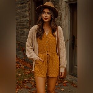 NWT Kelly Renee Romper with Drawstring Size L